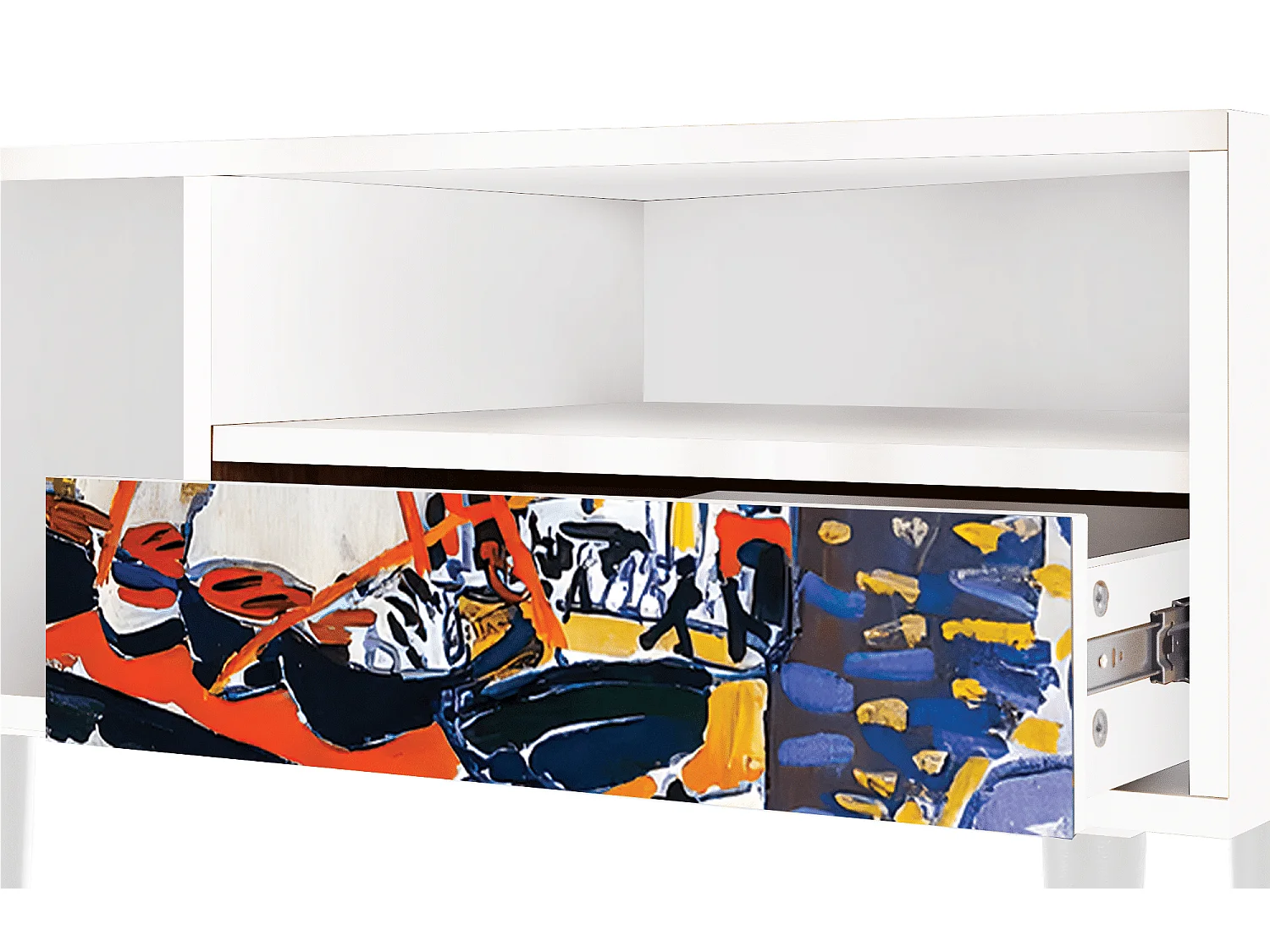 Mueble de TV - 115х59х48 cm - T3 - Le Séchage des voiles , Blanco