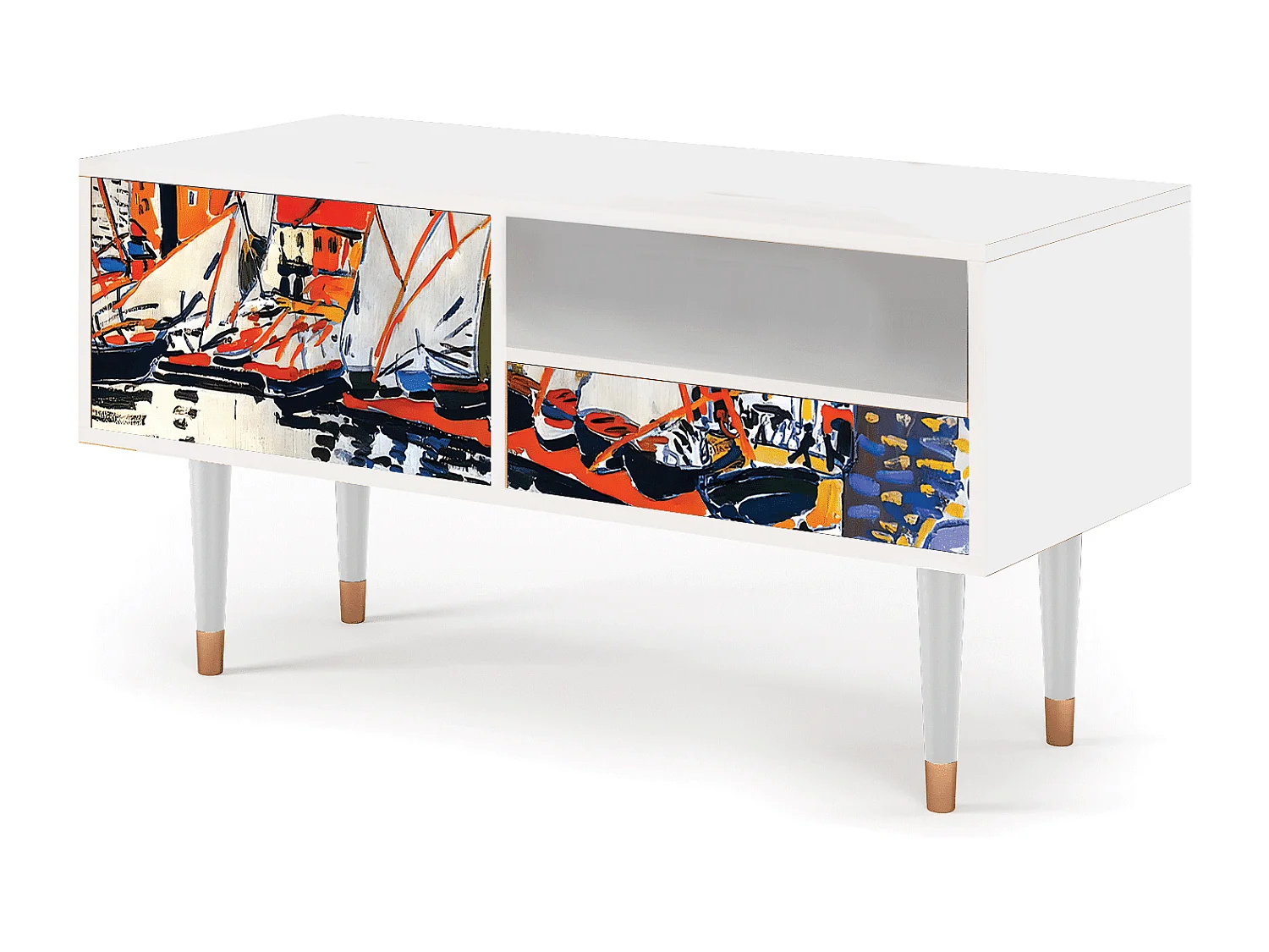 TV-meubel - 115х59х48 cm - T3 - Le Séchage des voiles , Wit