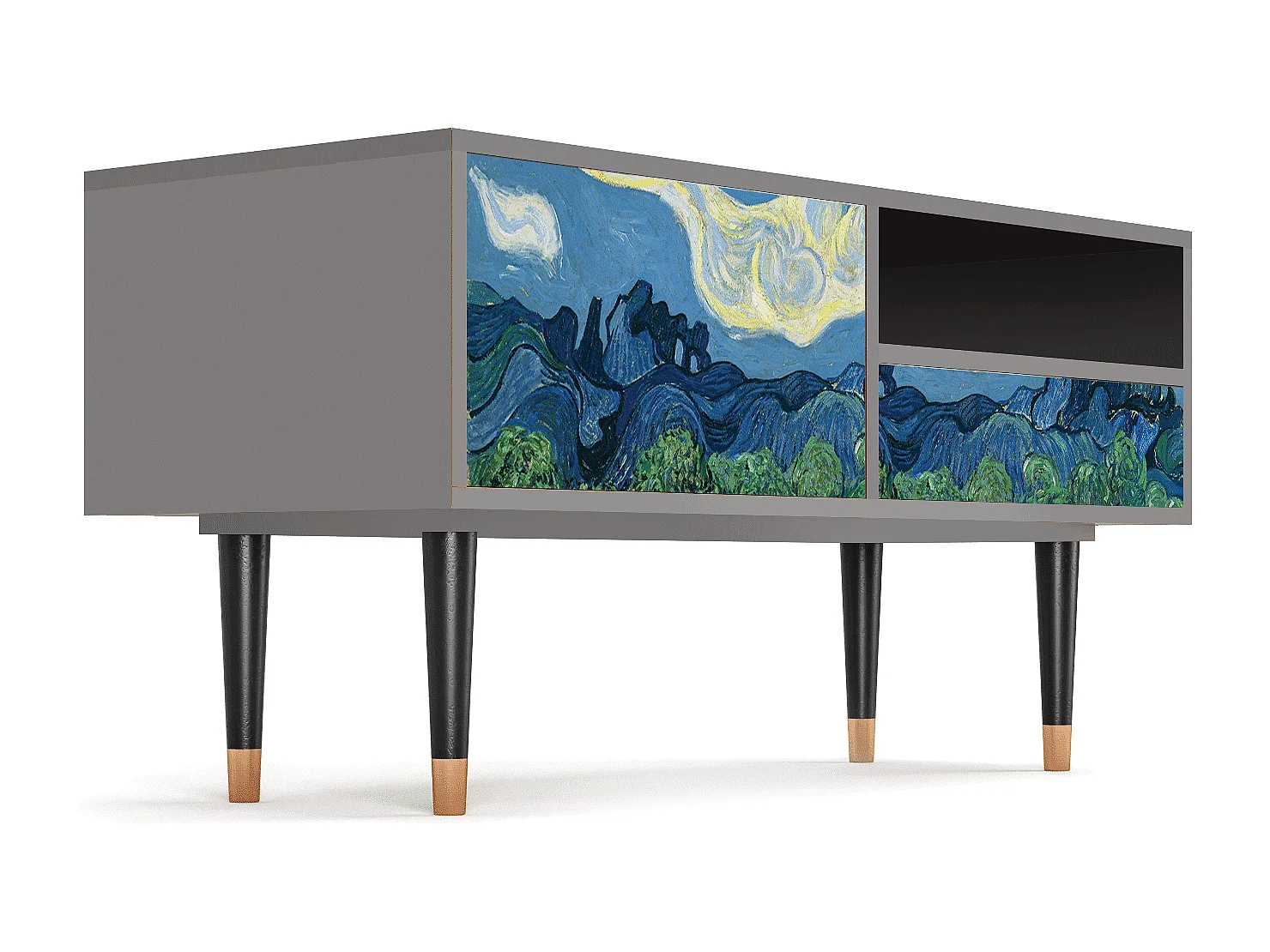 Mobile TV - 115х59х48 cm - T3 - The Oil Trees, Grigio