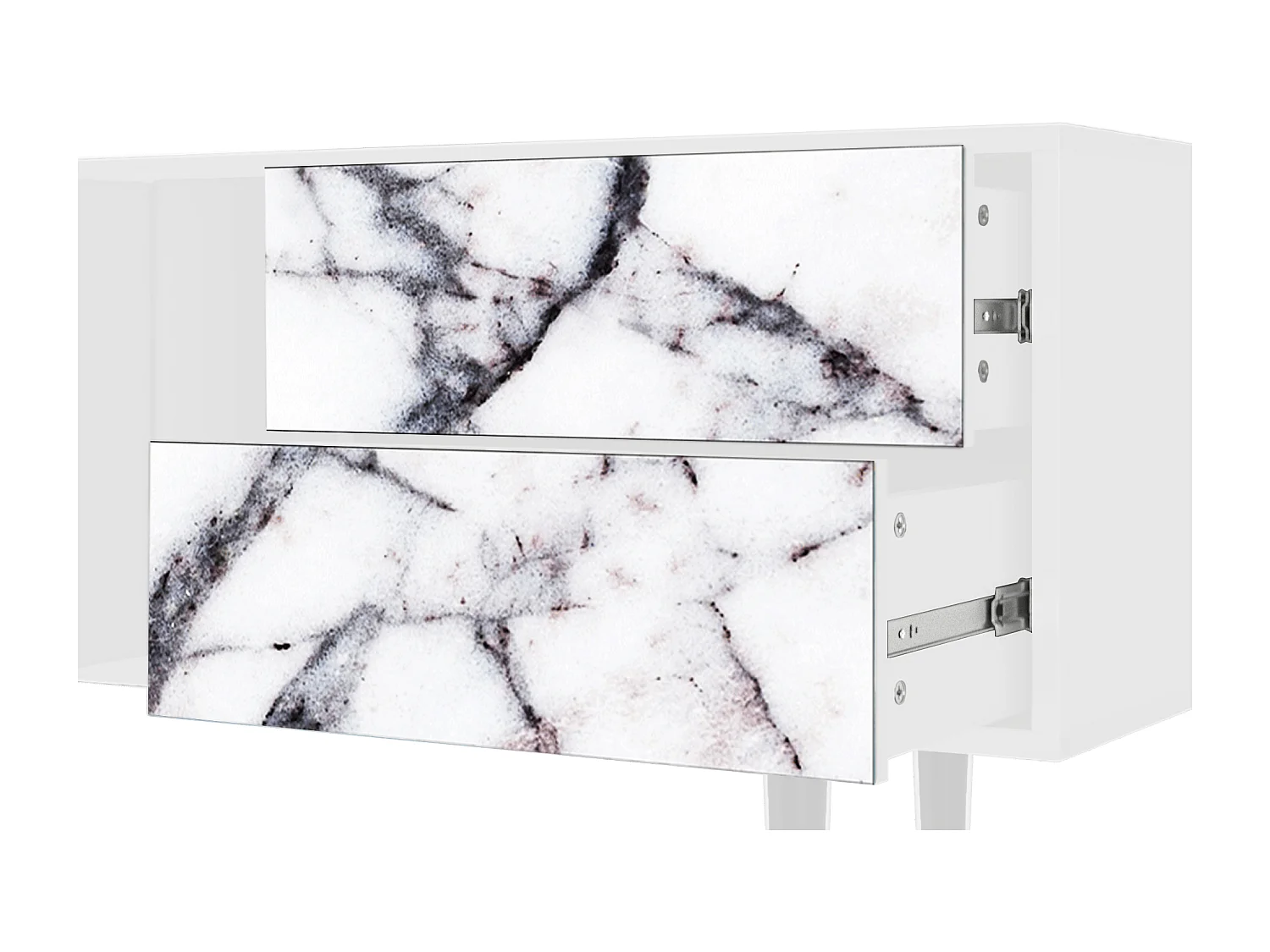 Meuble TV - 170х69х48 cm - T1 - Raven Marble, Blanc