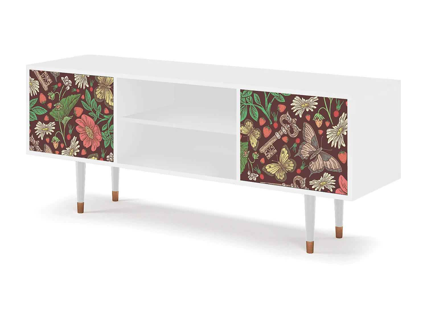 Mobile TV - 170х69х48 cm - T2 - Alice in Wonderland, Bianco