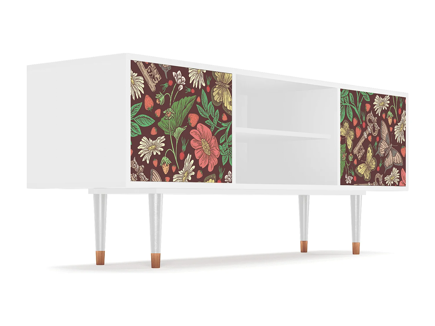 Mobile TV - 170х69х48 cm - T2 - Alice in Wonderland, Bianco