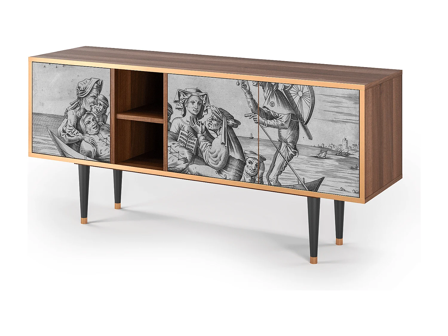 Meuble TV - 150х69х41 cm - T5 - Blau Schuyte, Noyer