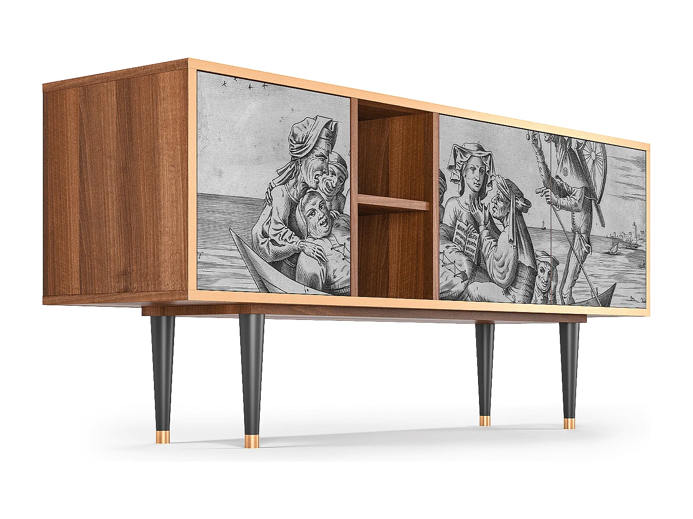 Meuble TV - 150х69х41 cm - T5 - Blau Schuyte, Noyer