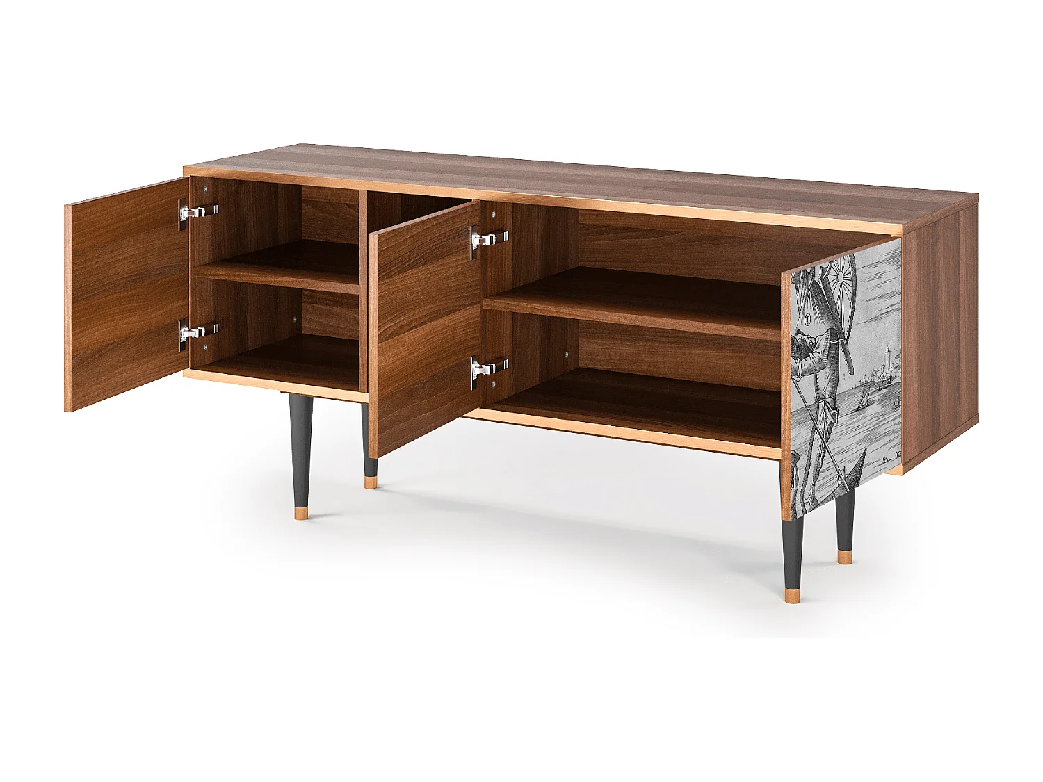 Meuble TV - 150х69х41 cm - T5 - Blau Schuyte, Noyer