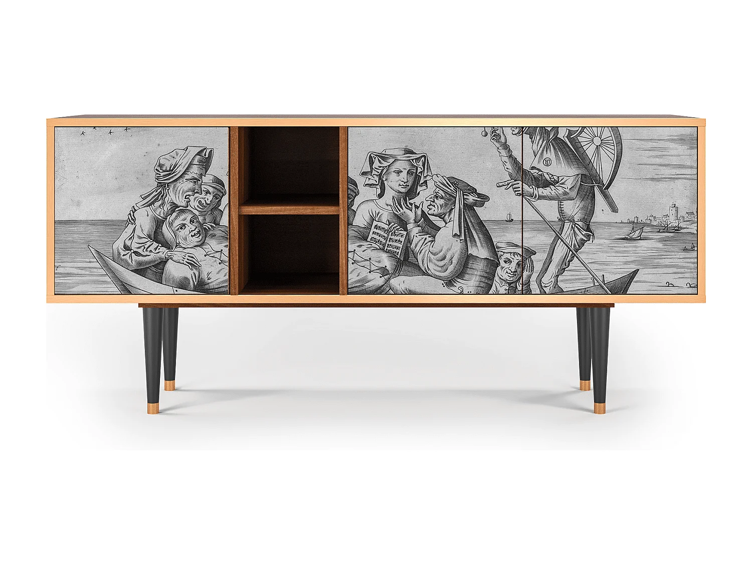 Mobile TV - 150х69х41 cm - T5 - Blau Schuyte, Noce