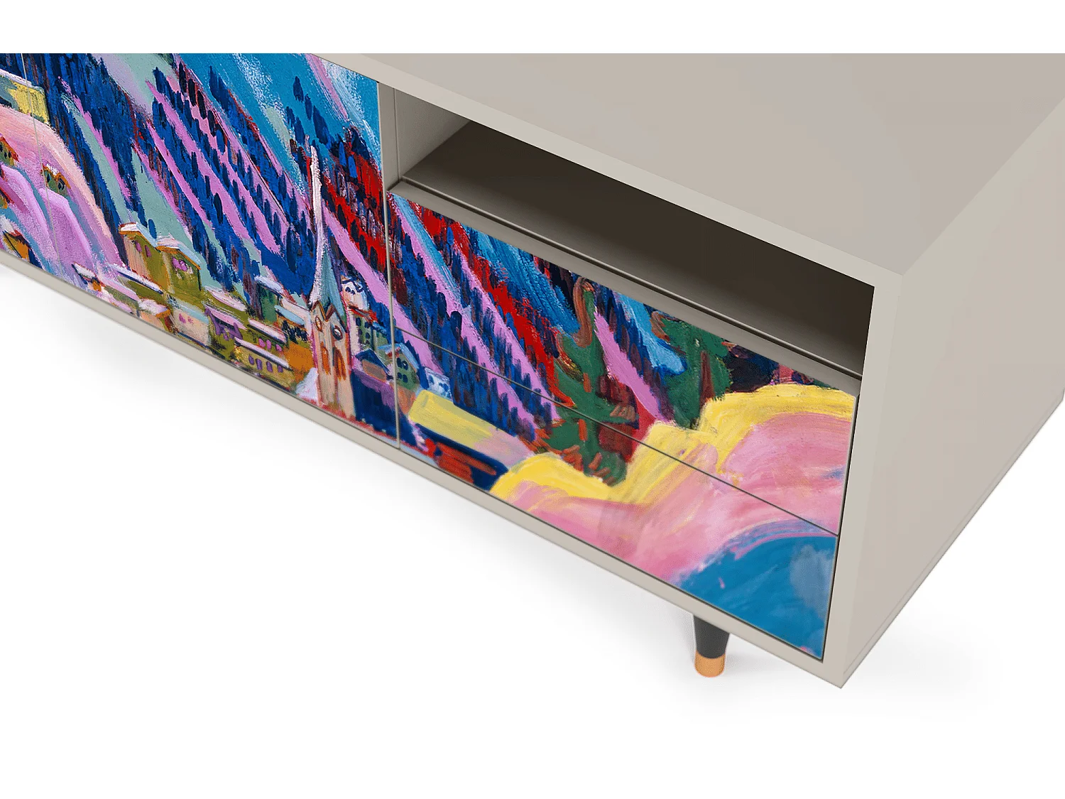 Meuble TV - 125х56х41 cm - T7 - Davos Winter, Sable