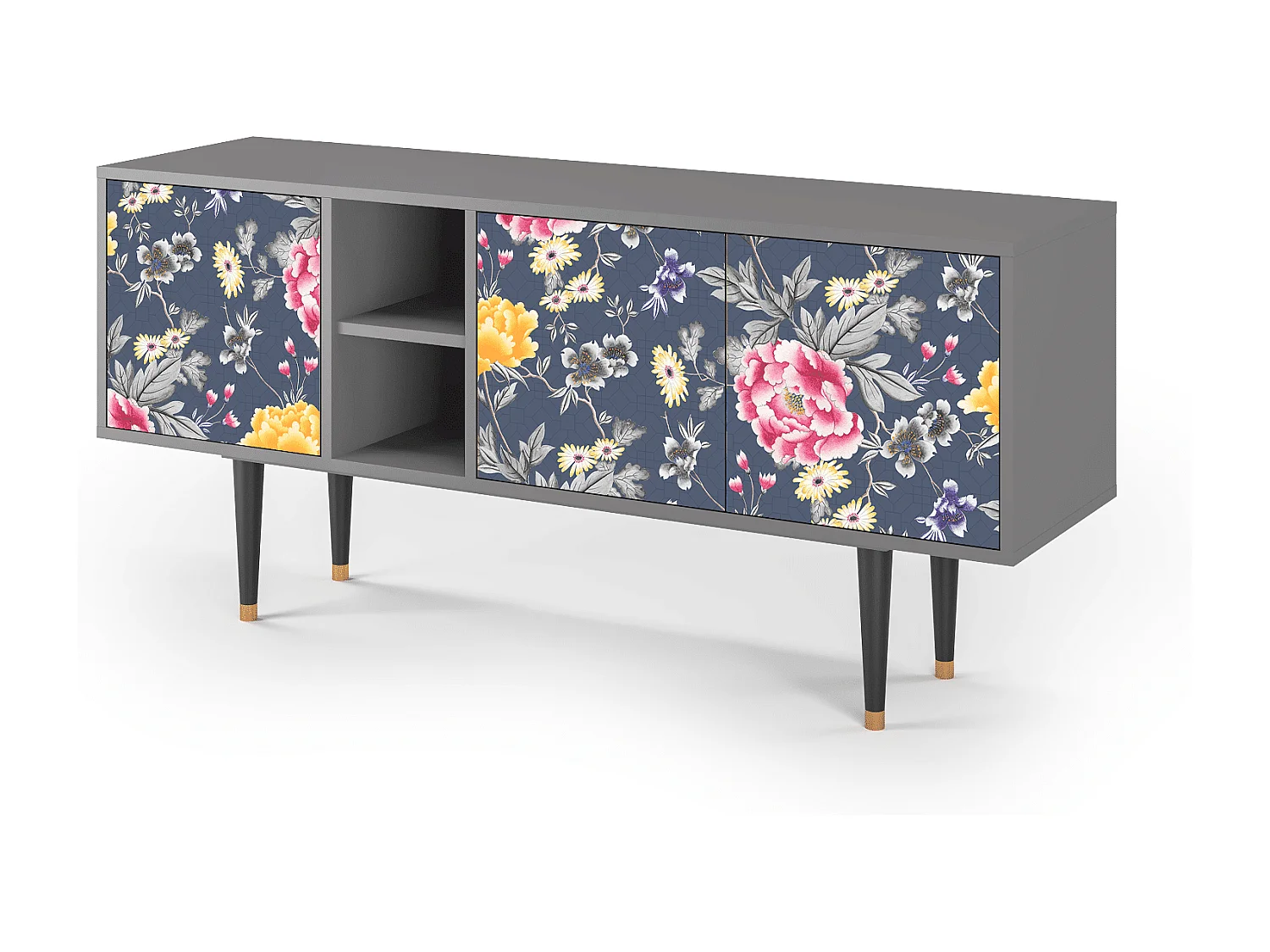 TV-Möbel - 150х69х41 cm - T5 - Dark Flower Bed, Grau