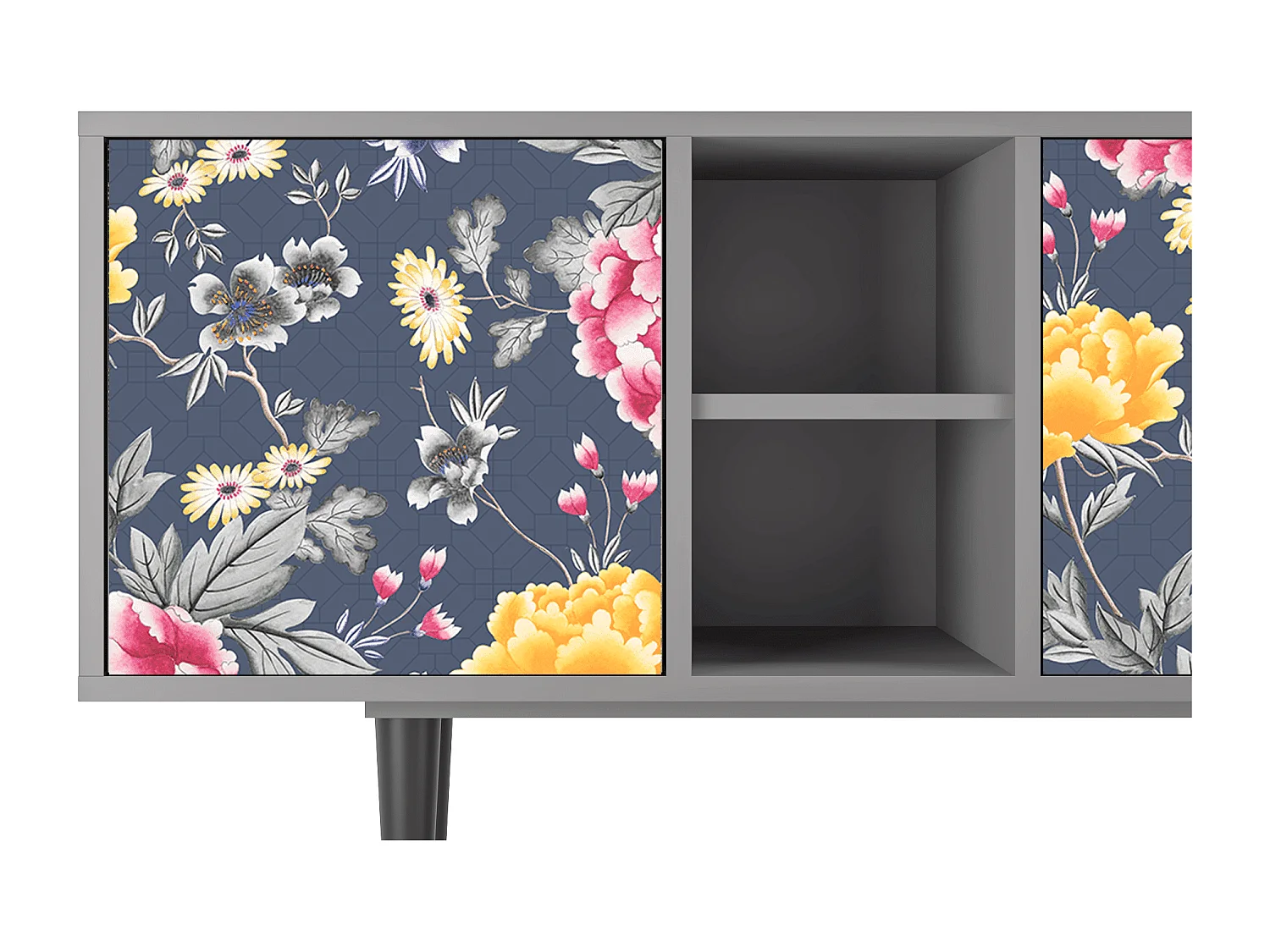 TV-Möbel - 150х69х41 cm - T5 - Dark Flower Bed, Grau