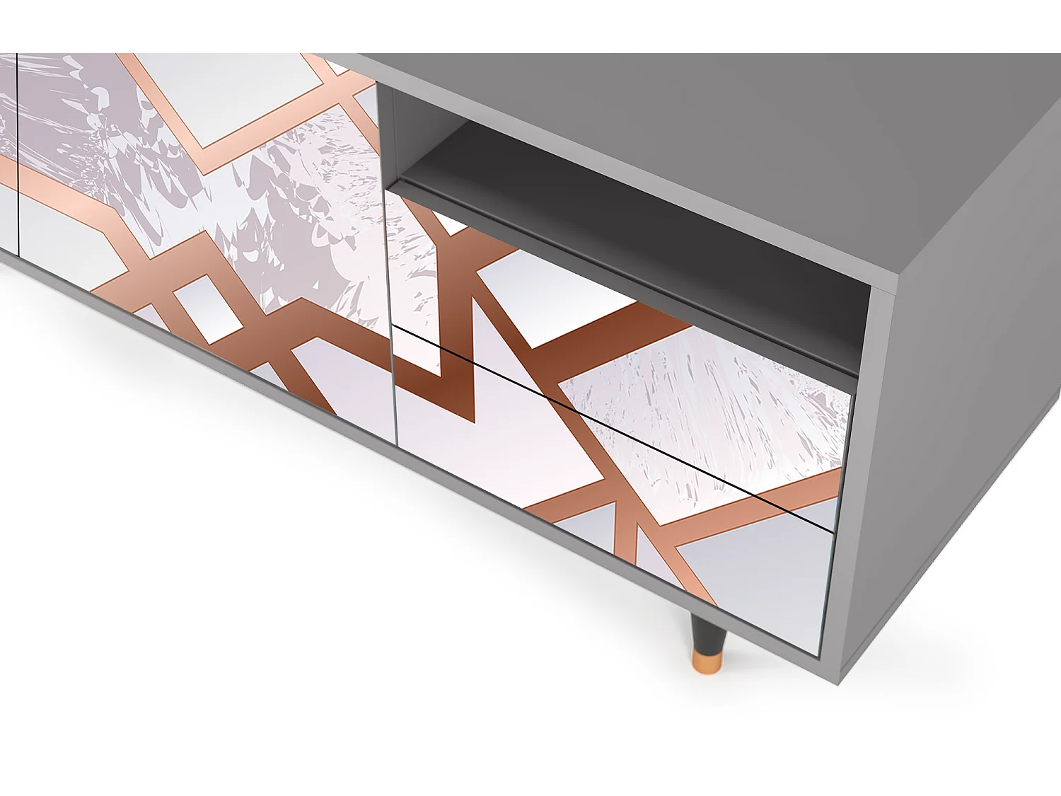 Mobile TV - 125х56х41 cm - T7 - Pastel Fairytale, Grigio