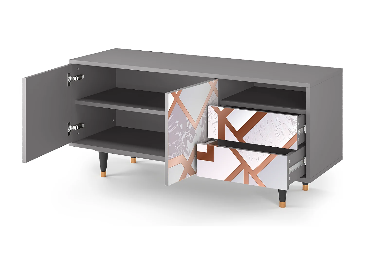 Mobile TV - 125х56х41 cm - T7 - Pastel Fairytale, Grigio