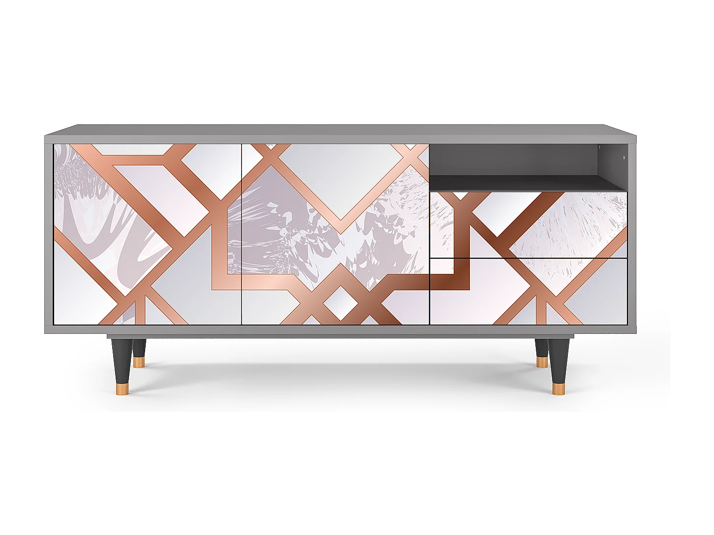 Mueble de TV - 125х56х41 cm - T7 - Pastel Fairytale, Gris