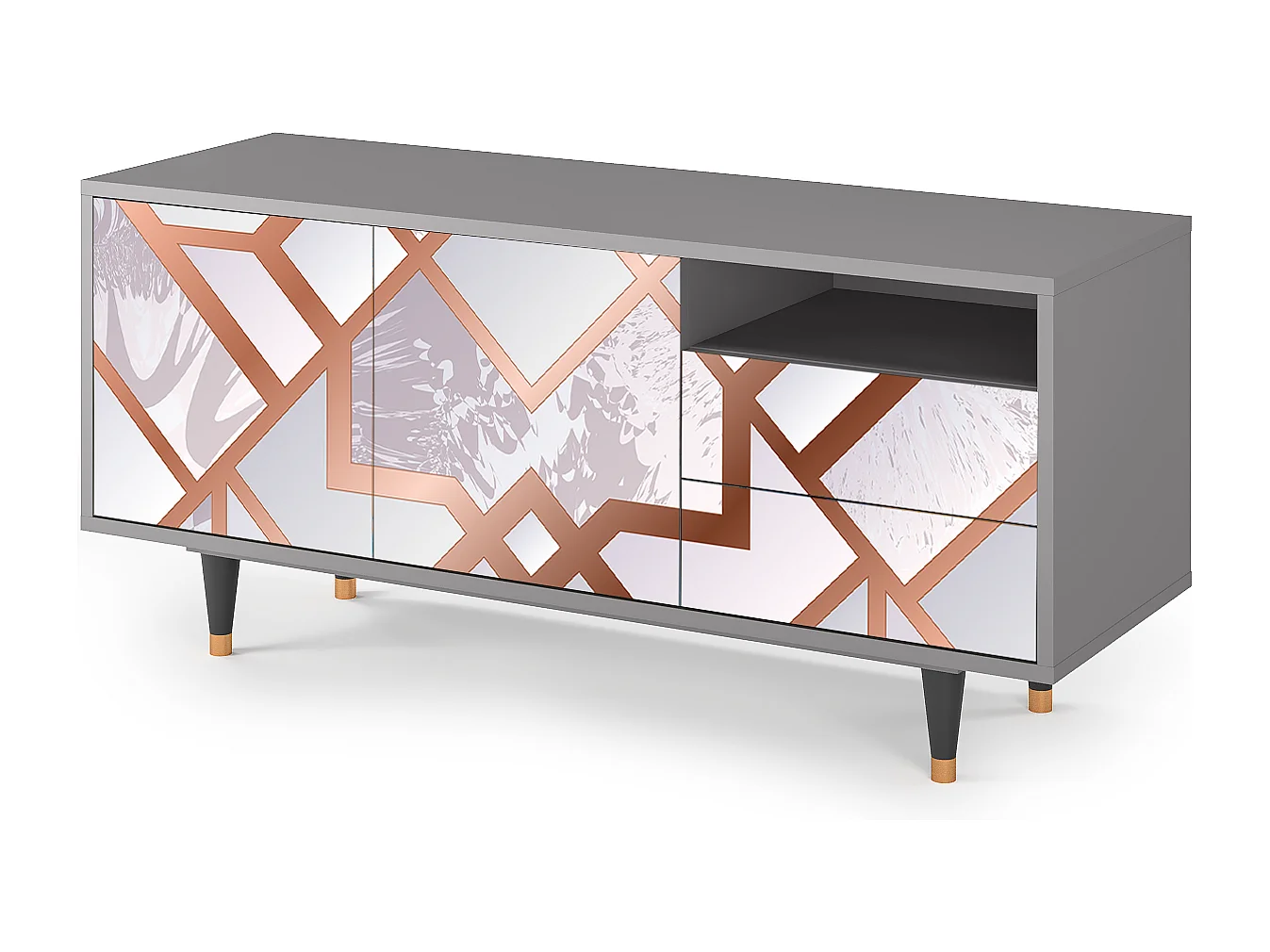 Mueble de TV - 125х56х41 cm - T7 - Pastel Fairytale, Gris