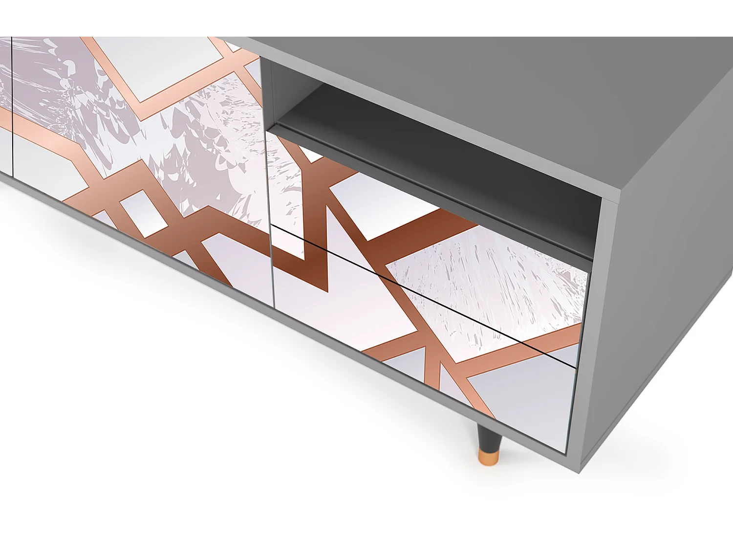 Mueble de TV - 125х56х41 cm - T7 - Pastel Fairytale, Gris