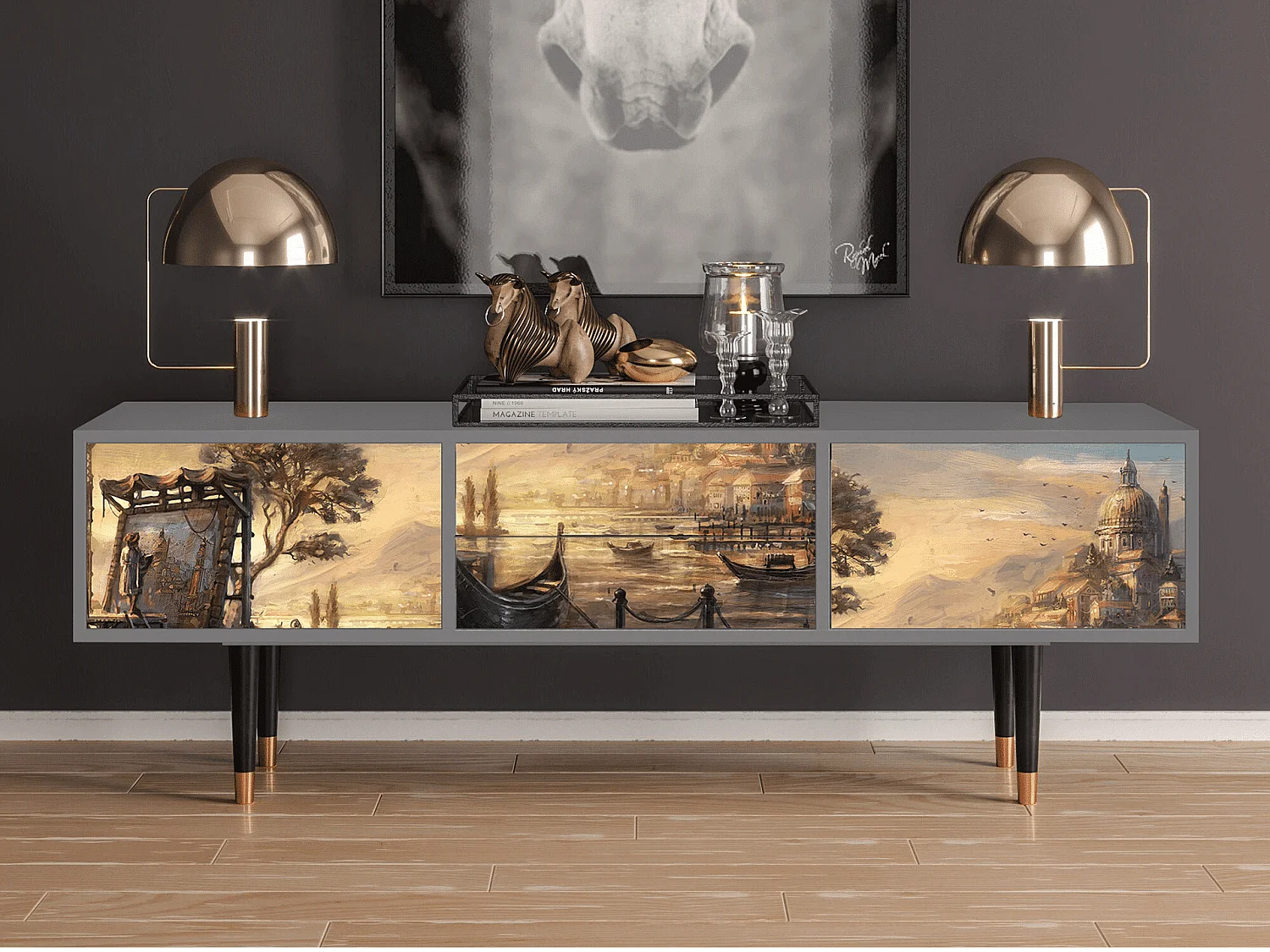 TV-Möbel - 170х59х48 cm - T4 - Venice, Grau