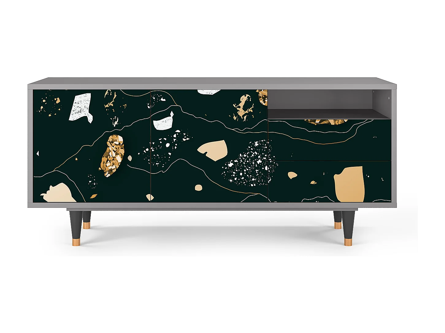 TV-meubel - 125х56х41 cm - T7 - Space Rocks, Grijs