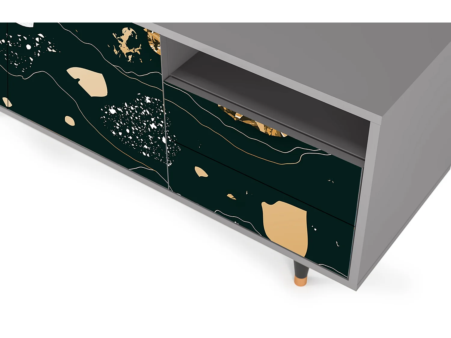 TV-meubel - 125х56х41 cm - T7 - Space Rocks, Grijs
