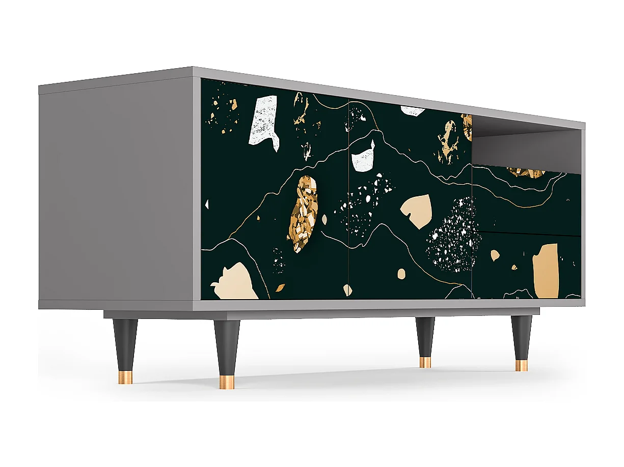 Mueble de TV - 125х56х41 cm - T7 - Space Rocks, Cinza