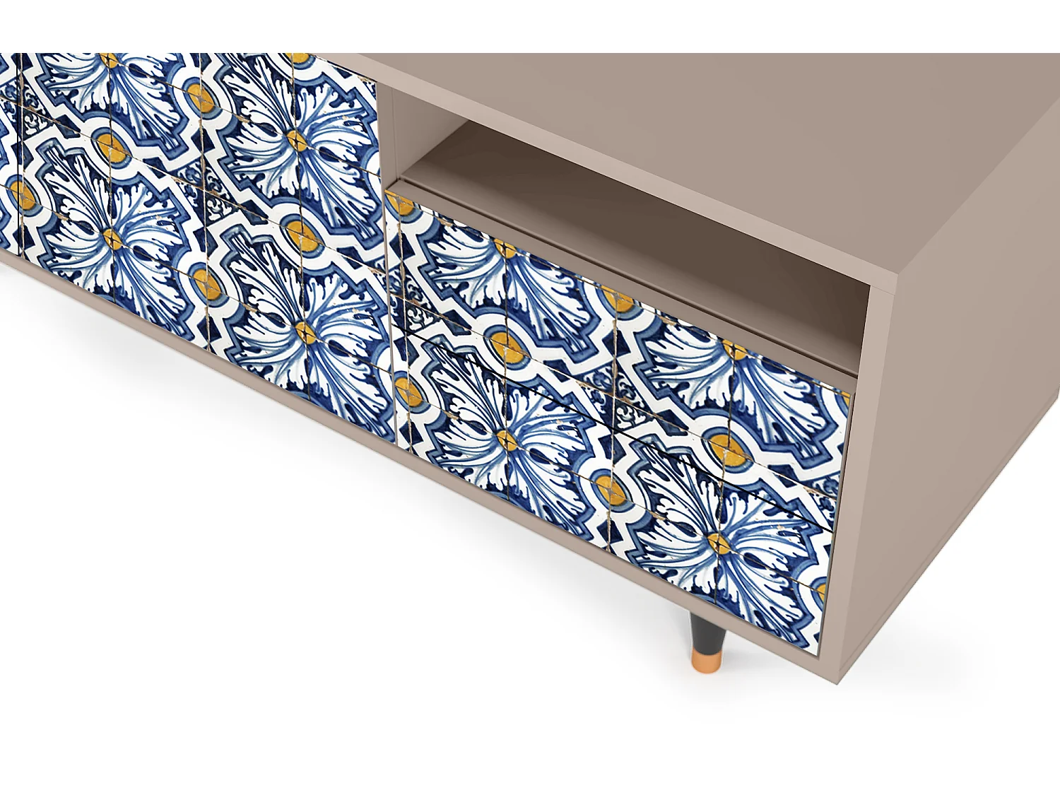 Mobile TV - 125х56х41 cm - T7 - Lovely Cornflowers, Latte