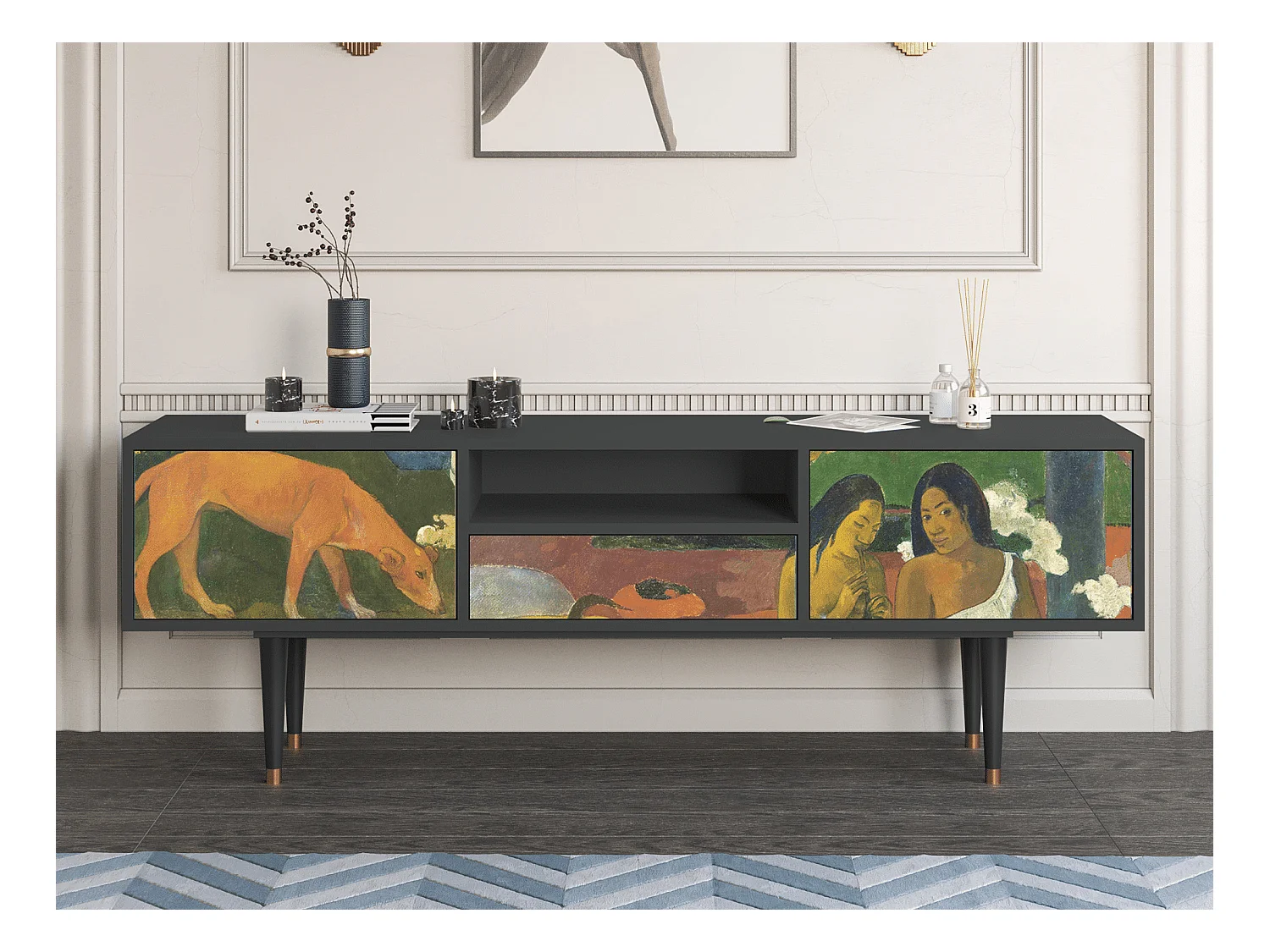 Meuble TV - 170х59х41 cm - T6 - Arearea , Anthracite