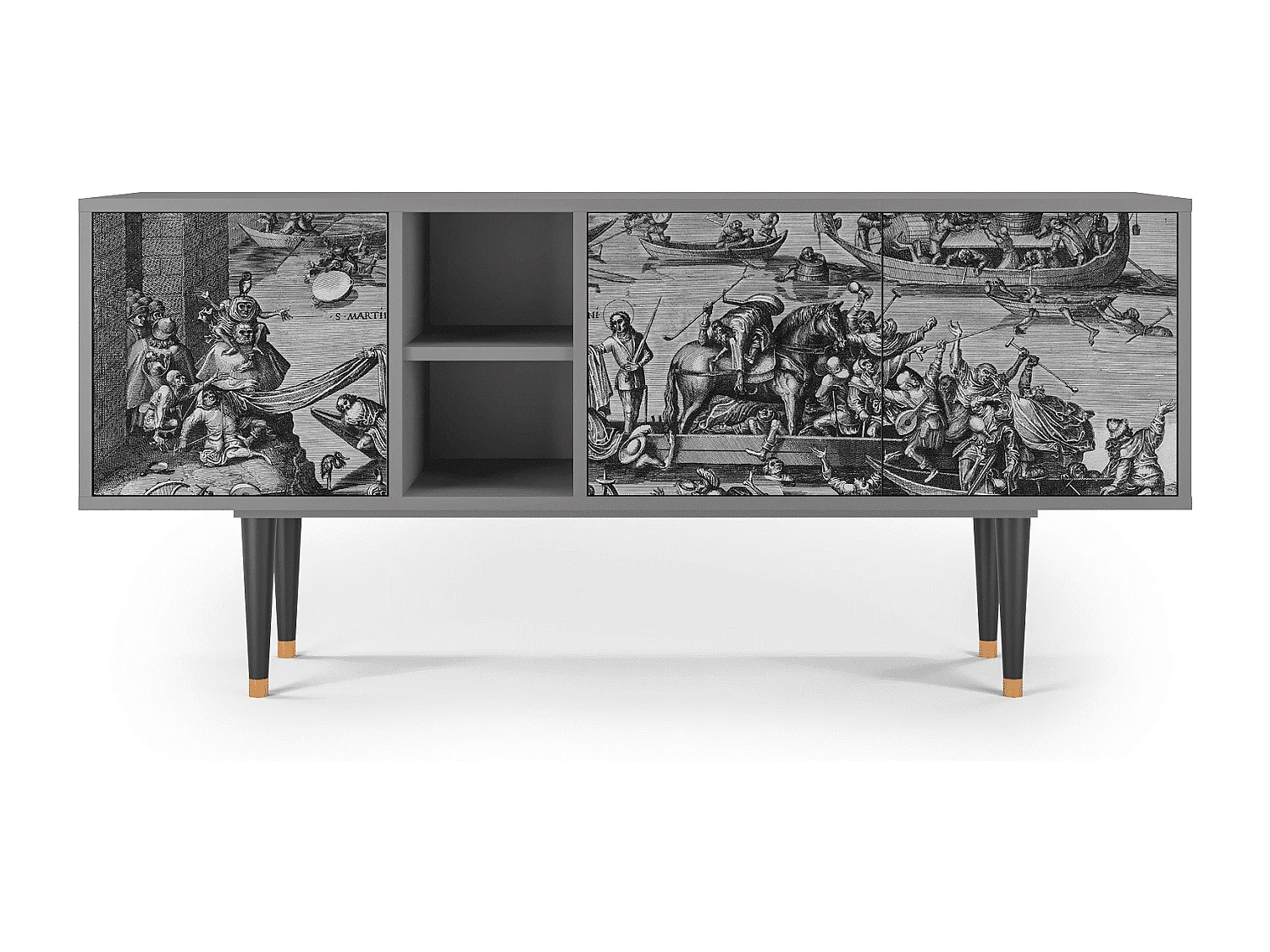 Szafka RTV - 150х69х41 cm - T5 - Saint Martin, Szary