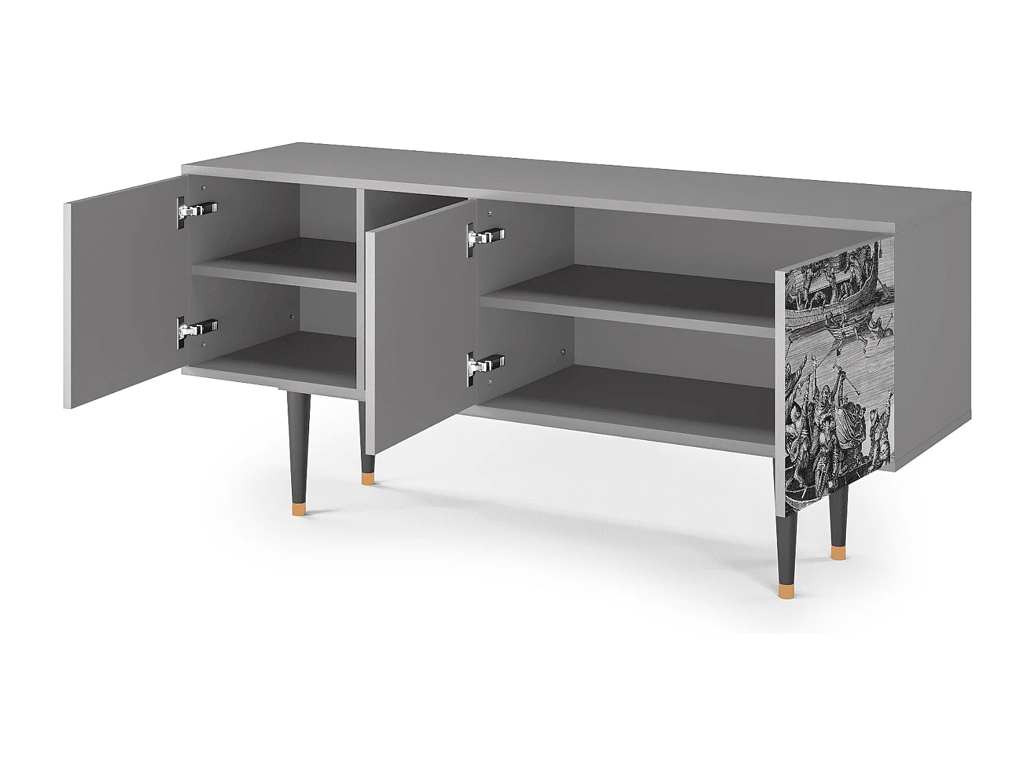 Szafka RTV - 150х69х41 cm - T5 - Saint Martin, Szary