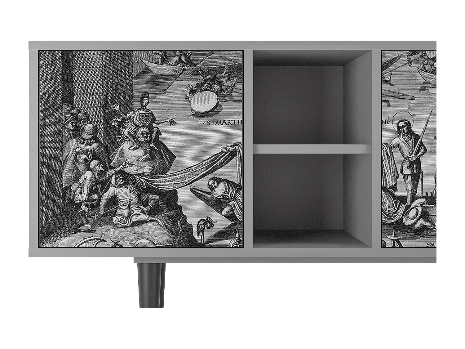 Meuble TV - 150х69х41 cm - T5 - Saint Martin, Gris