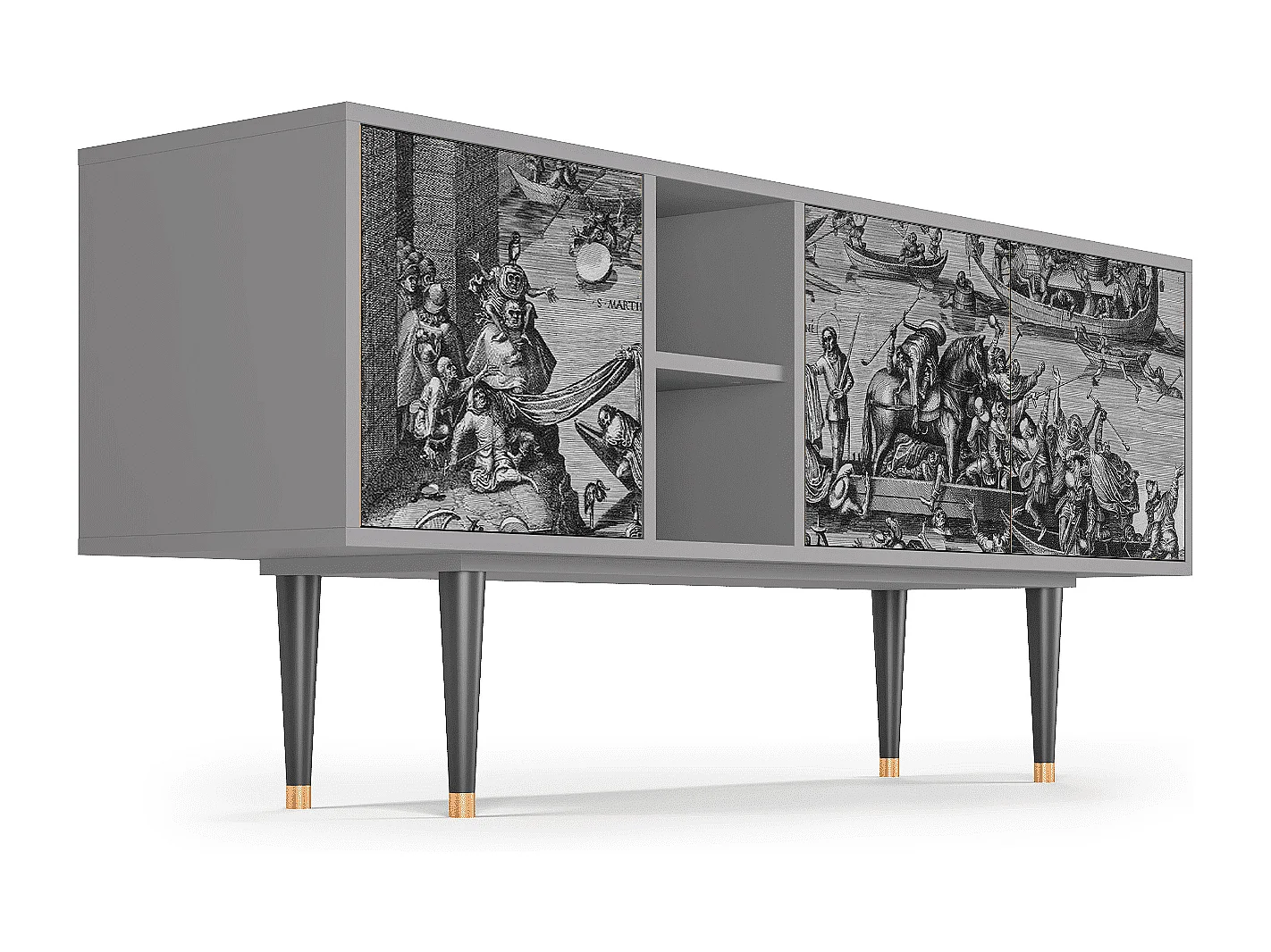 Mobile TV - 150х69х41 cm - T5 - Saint Martin, Grigio