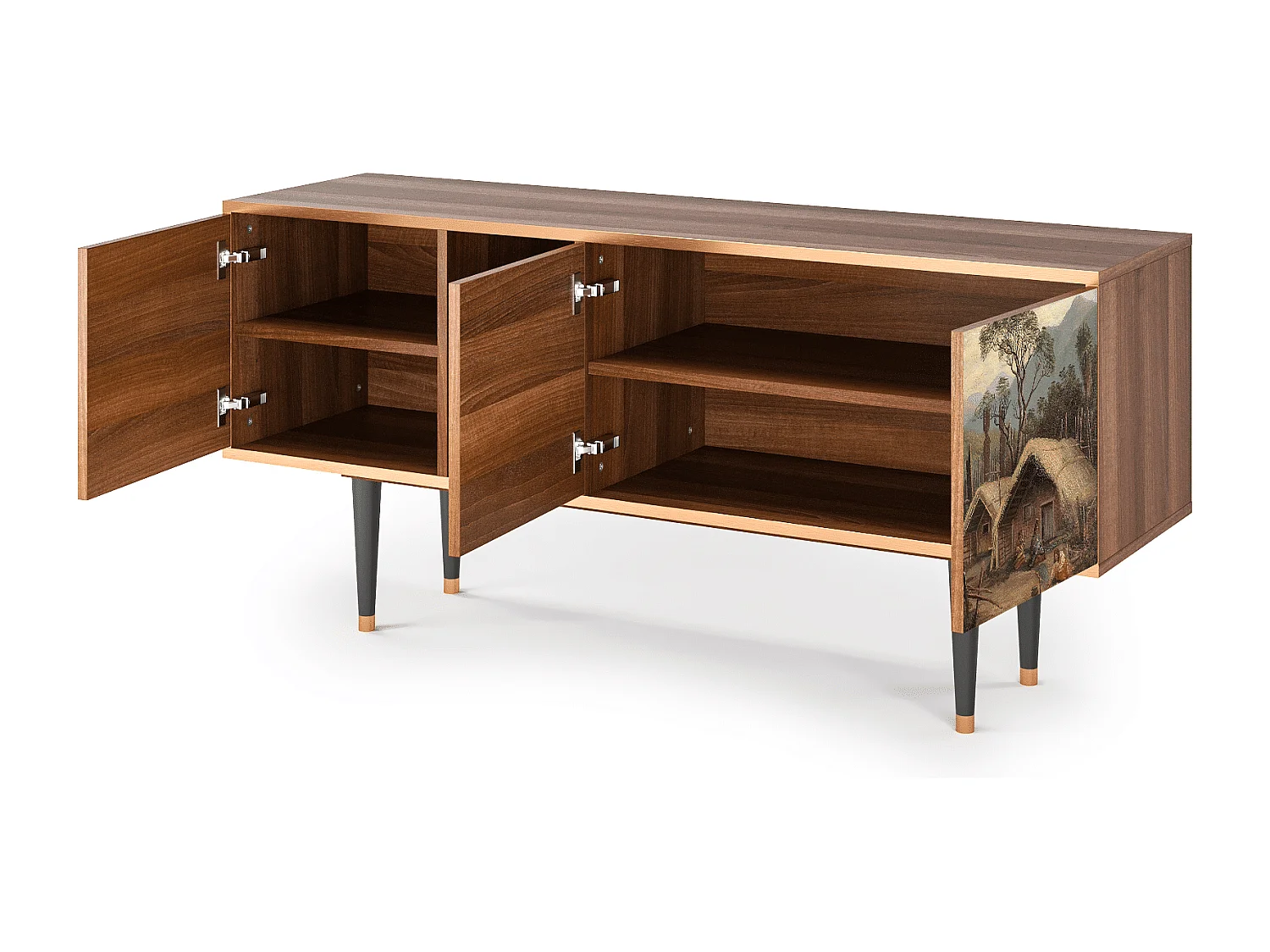 TV-meubel - 150х69х41 cm - T5 - View Across the Plains , Walnoot