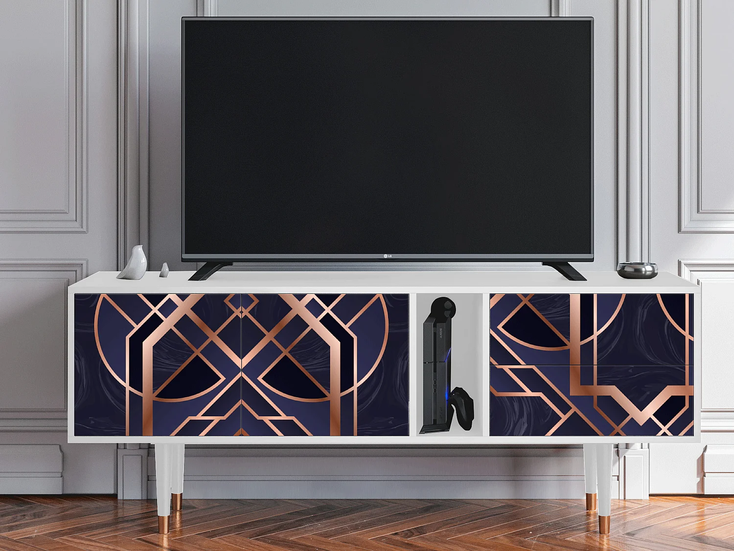 Meuble TV - 170х69х48 cm - T1 - Purple Temple, Blanc