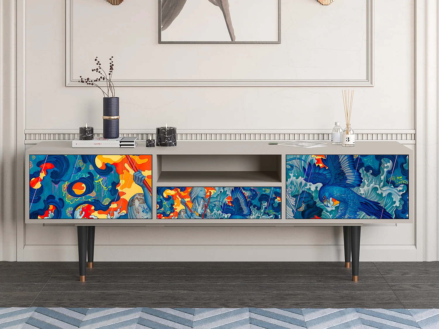 Mueble de TV - 170х59х41 cm - T6 - The Girl - James Jean, Arena