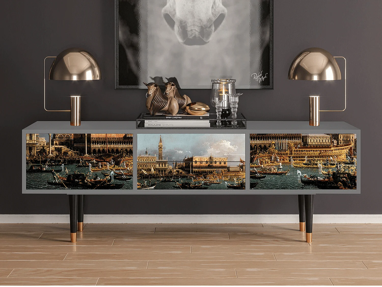 Meuble TV - 170х59х48 cm - T4 - The Bucintoro, Gris