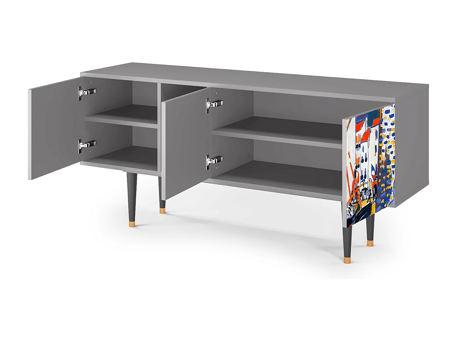 Szafka RTV - 150х69х41 cm - T5 - Le Séchage des voiles , Szary