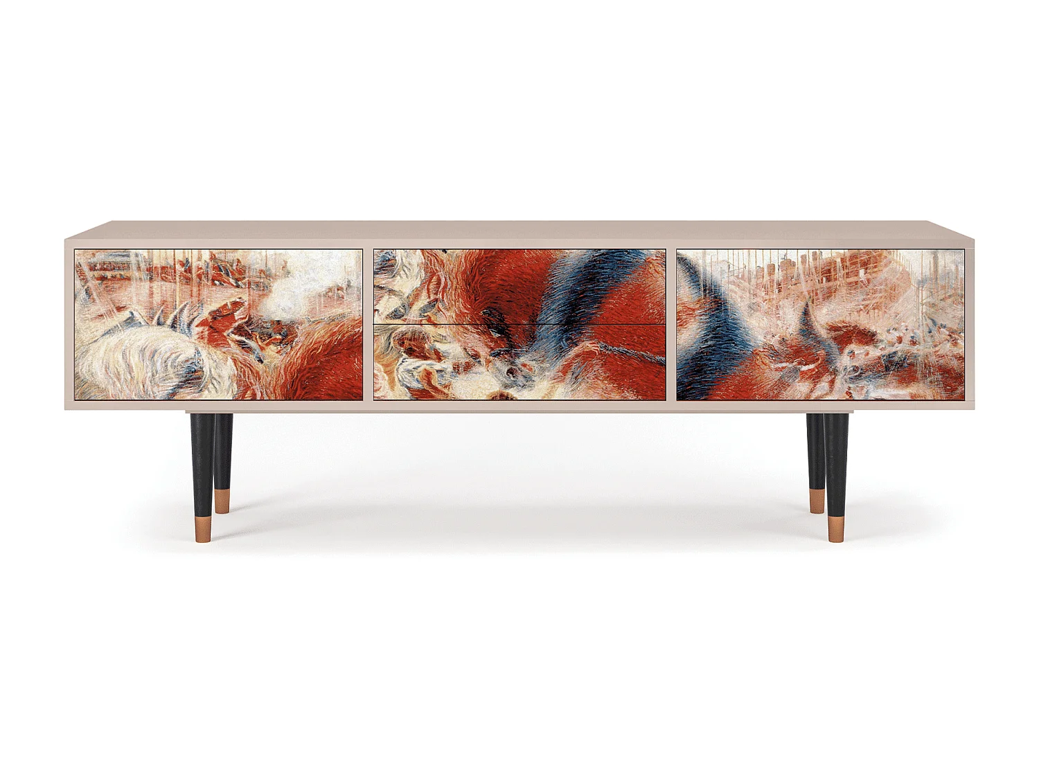 Szafka RTV - 170х59х48 cm - T4 - The City Rises, Latte