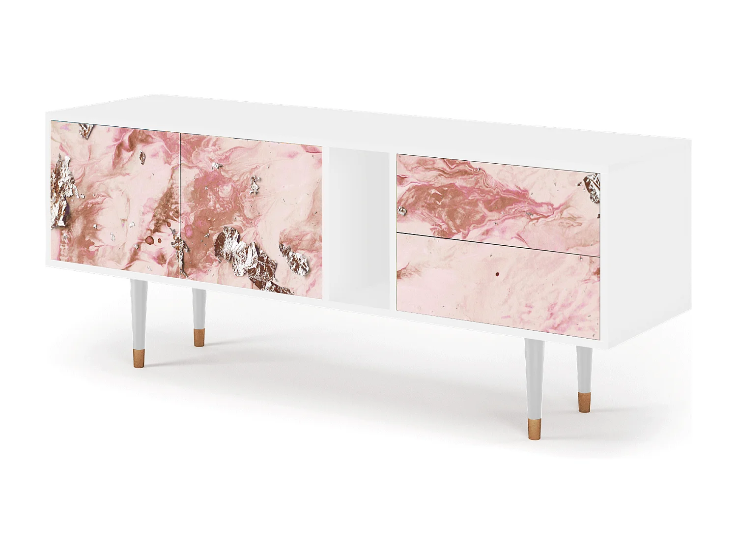 Mueble de TV - 170х69х48 cm - T1 - Cotton Candy, Branco