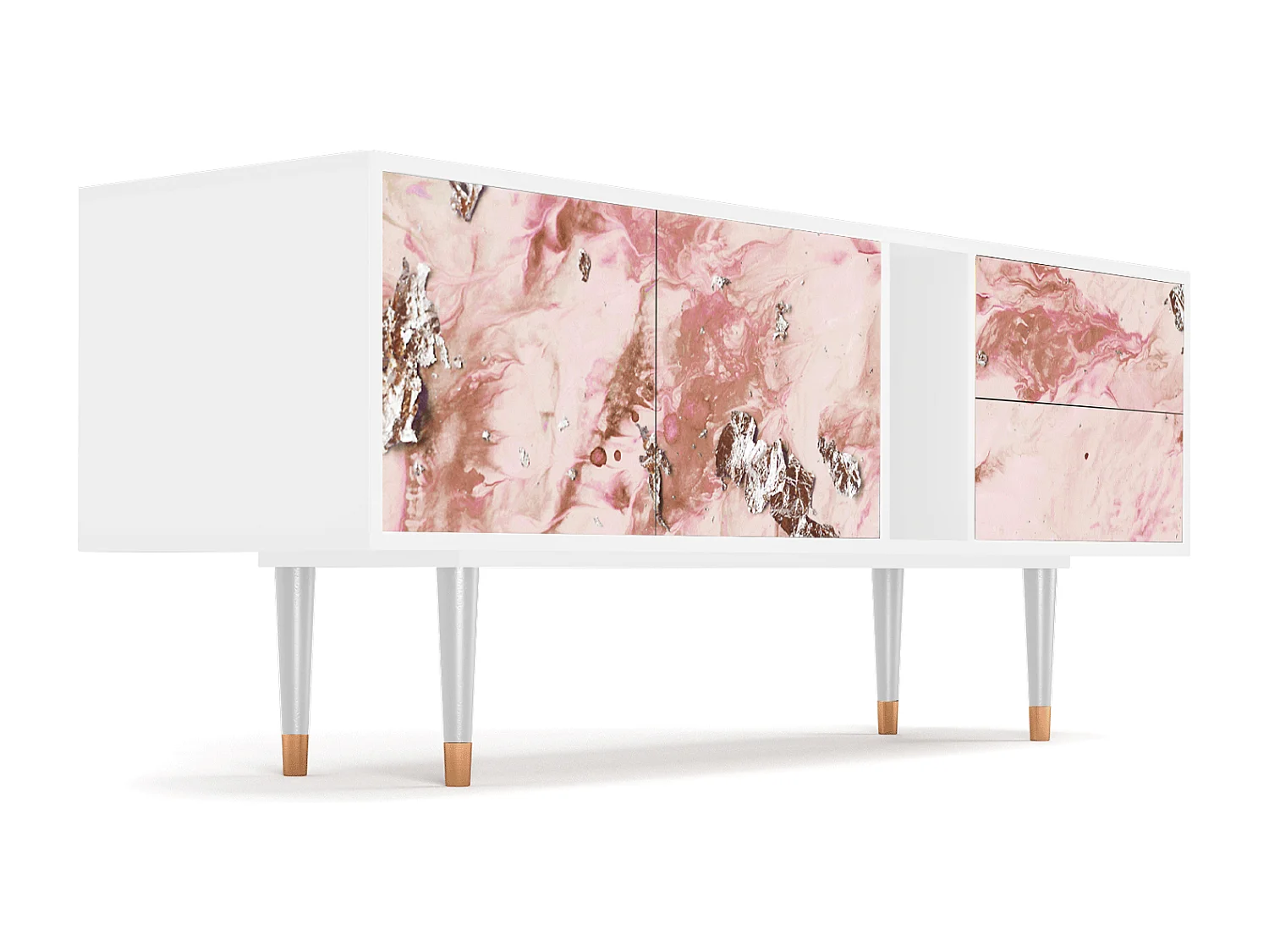 Mueble de TV - 170х69х48 cm - T1 - Cotton Candy, Branco