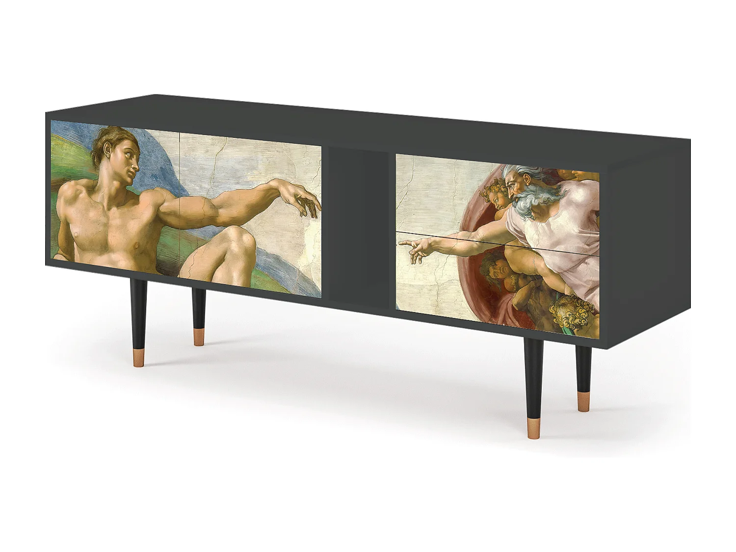 Szafka RTV - 170х69х48 cm - T1 - The Creation of Adam, Antracyt