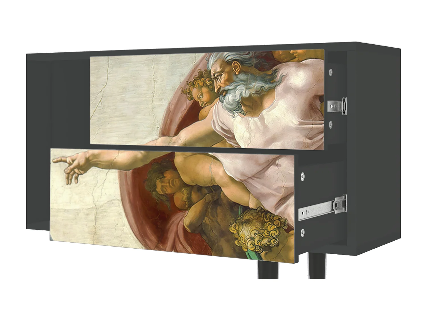 Szafka RTV - 170х69х48 cm - T1 - The Creation of Adam, Antracyt