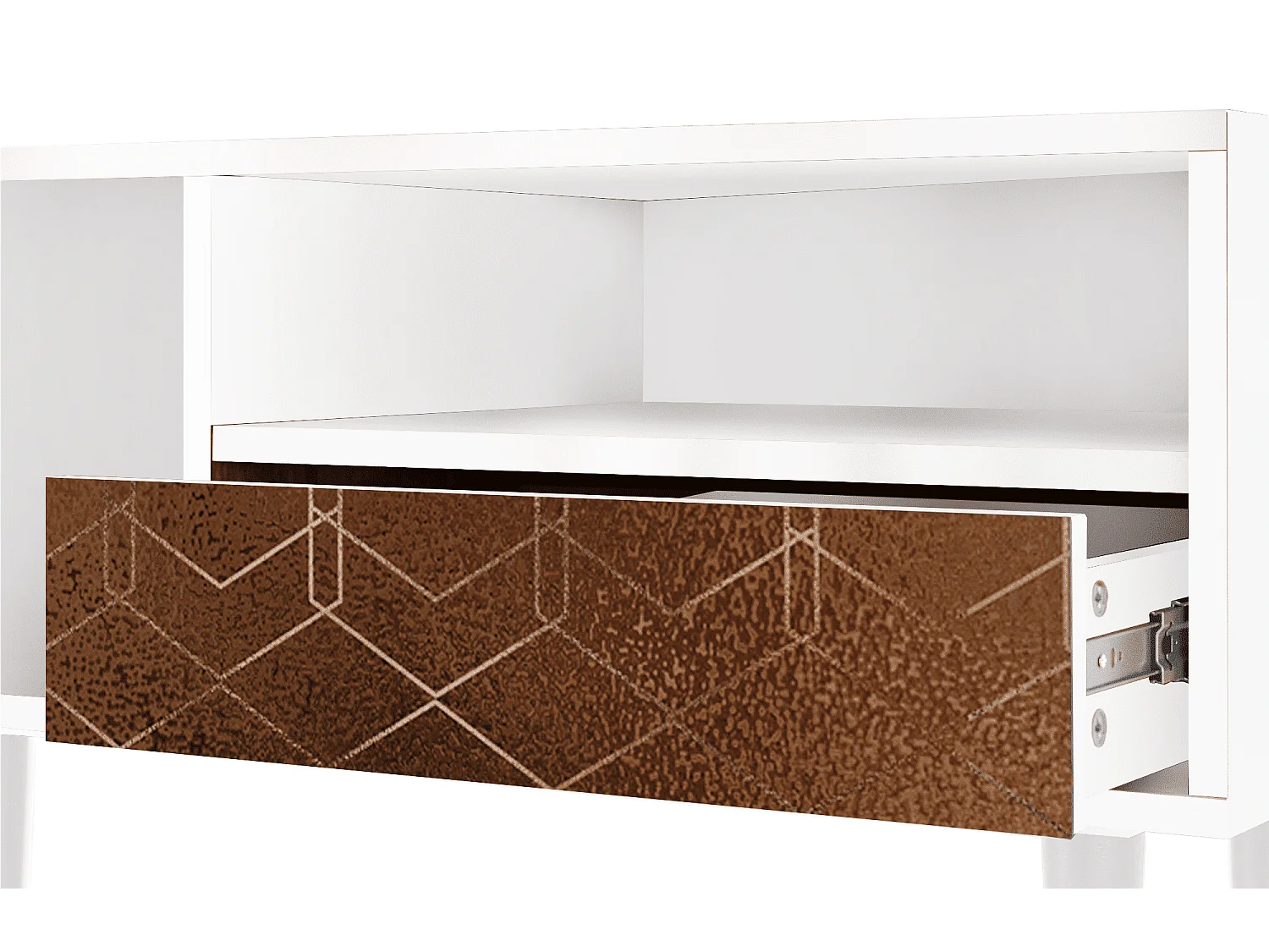 Meuble TV - 115х59х48 cm - T3 - Chocolate Bar, Blanc