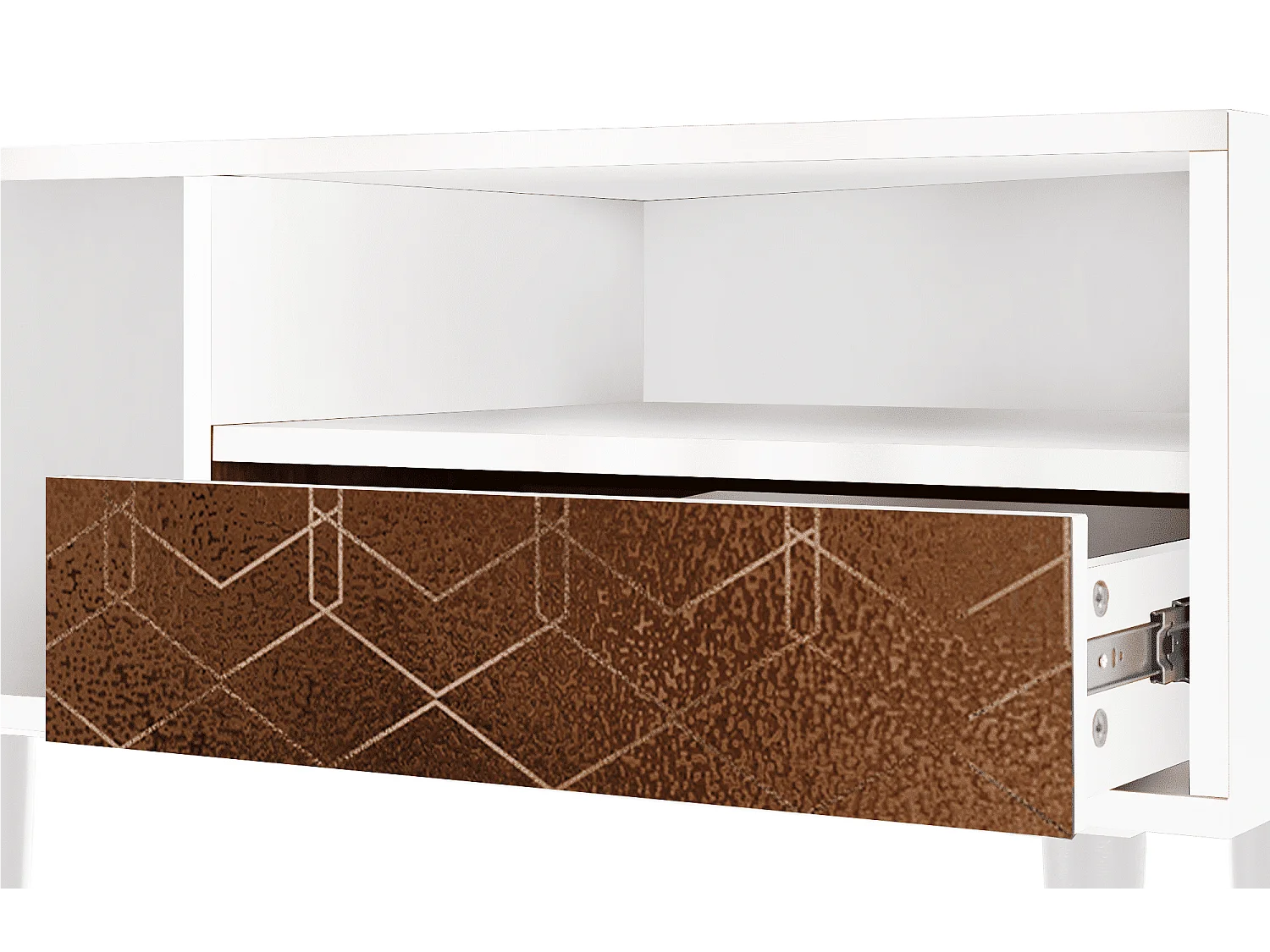 Meuble TV - 115х59х48 cm - T3 - Chocolate Bar, Blanc