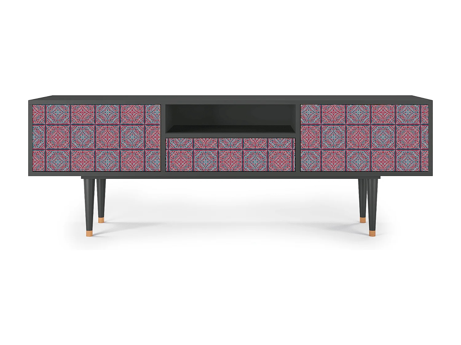 Szafka RTV - 170х59х41 cm - T6 - Riviera Mosaic, Antracyt