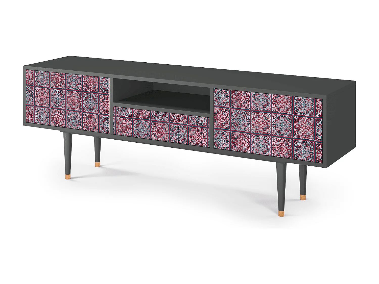 Szafka RTV - 170х59х41 cm - T6 - Riviera Mosaic, Antracyt