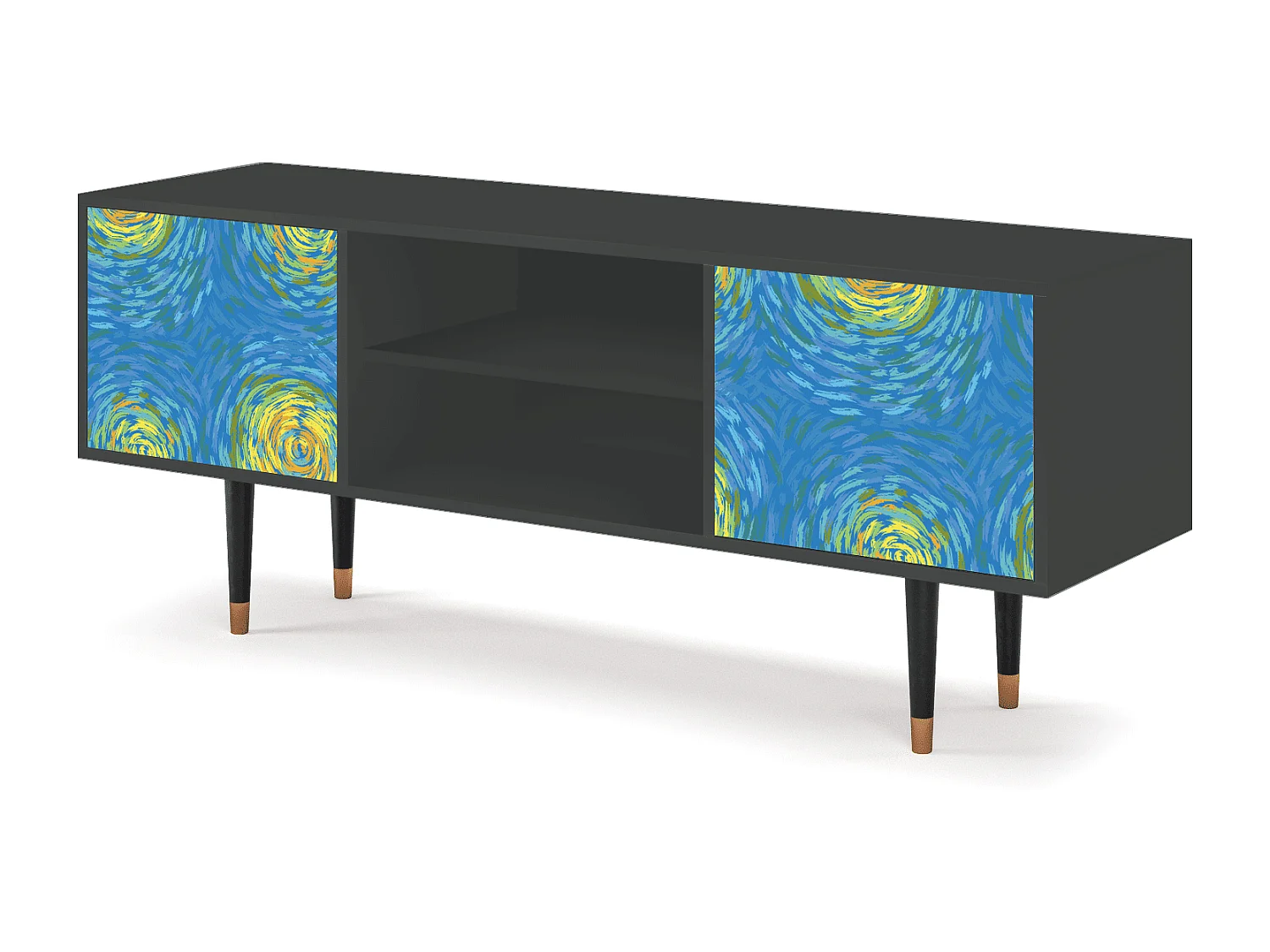 Mueble de TV - 170х69х48 cm - T2 - Van Gogh Lights, Antracite