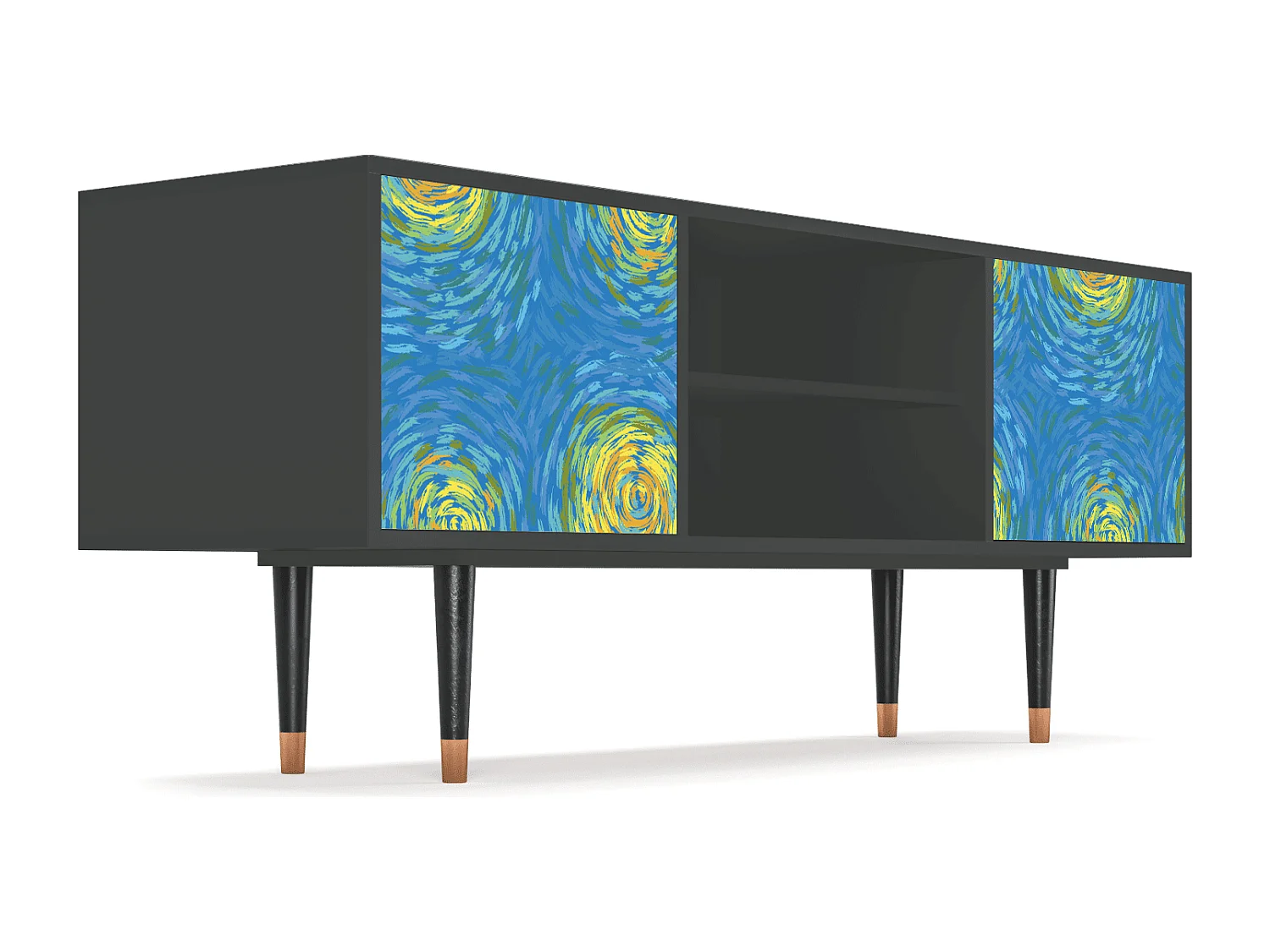 Mueble de TV - 170х69х48 cm - T2 - Van Gogh Lights, Antracite