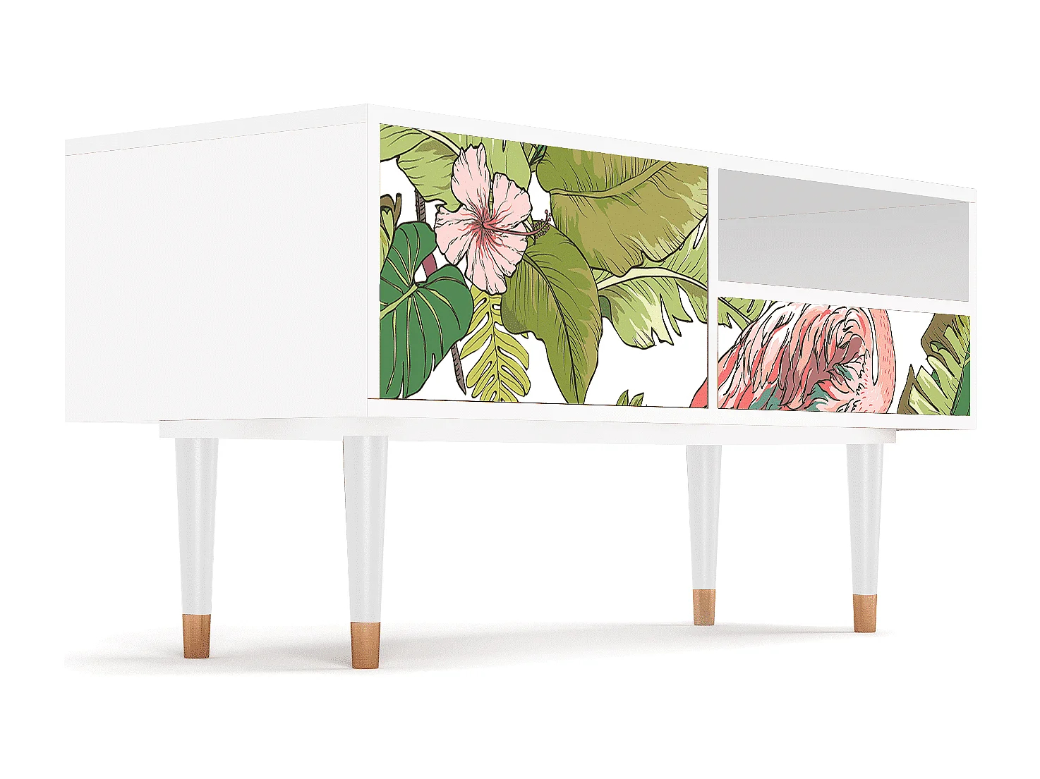 TV-Möbel - 115х59х48 cm - T3 - Sweet Flamingo, Weiß