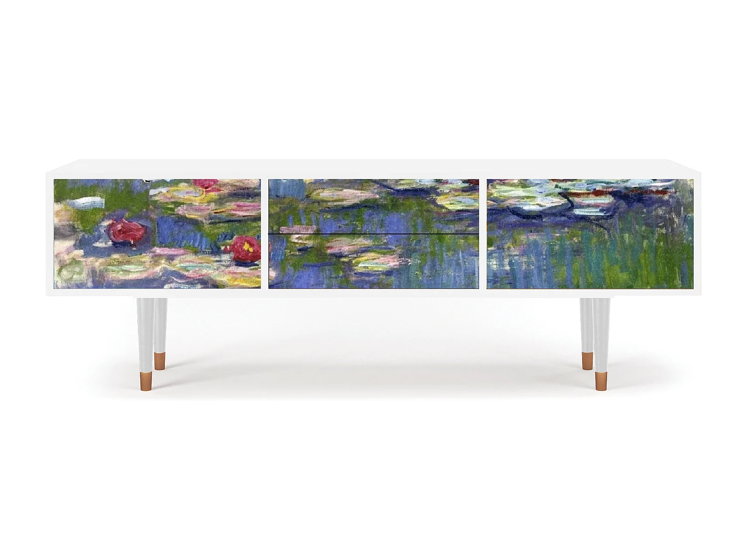 TV-meubel - 170х59х48 cm - T4 - The water lily pond  , Wit