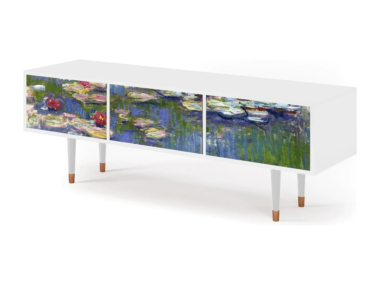 TV-meubel - 170х59х48 cm - T4 - The water lily pond  , Wit