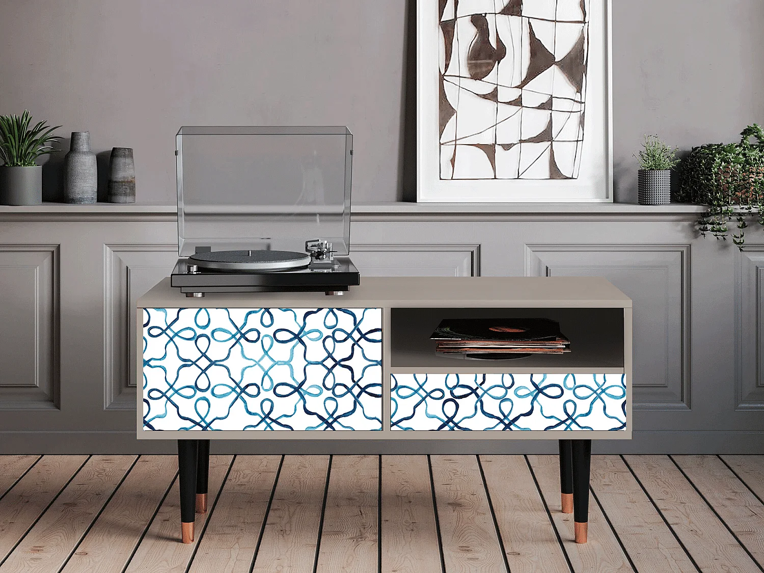 Meuble TV - 115х59х48 cm - T3 - Marine Strings, Sable