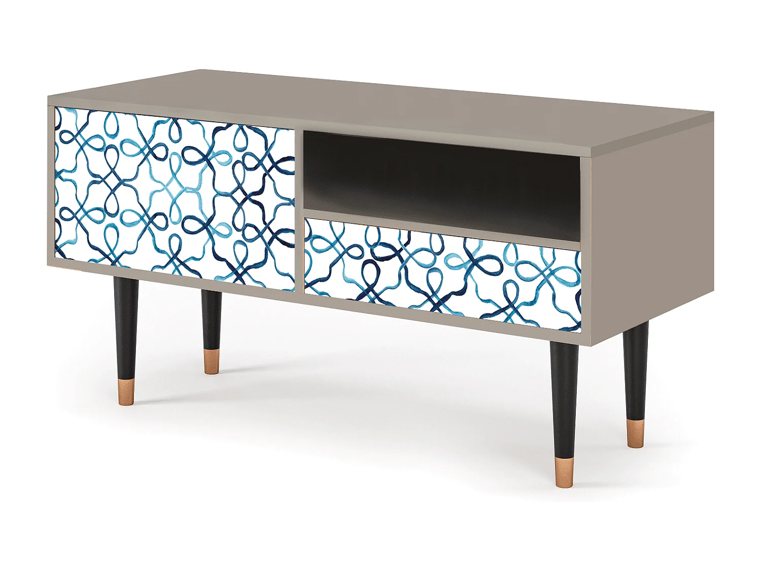 Szafka RTV - 115х59х48 cm - T3 - Marine Strings, Piaskowy