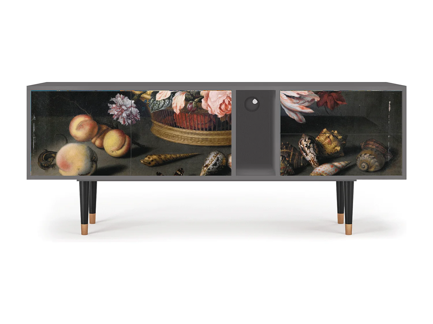 Mobile TV - 170х69х48 cm - T1 - Still Life with Flowers, Grigio